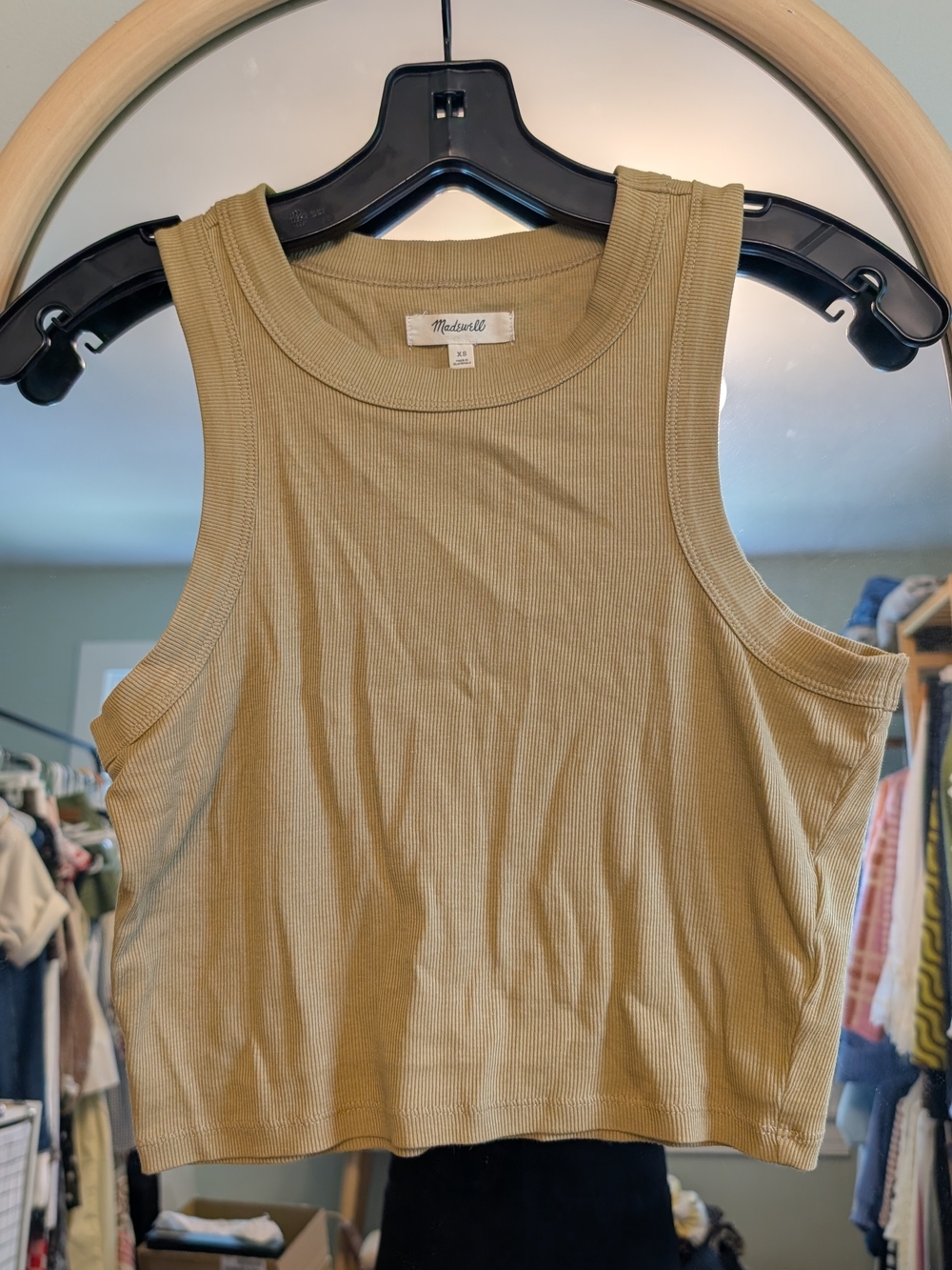 Madewell Women's Ribbed Tank Top in Olive